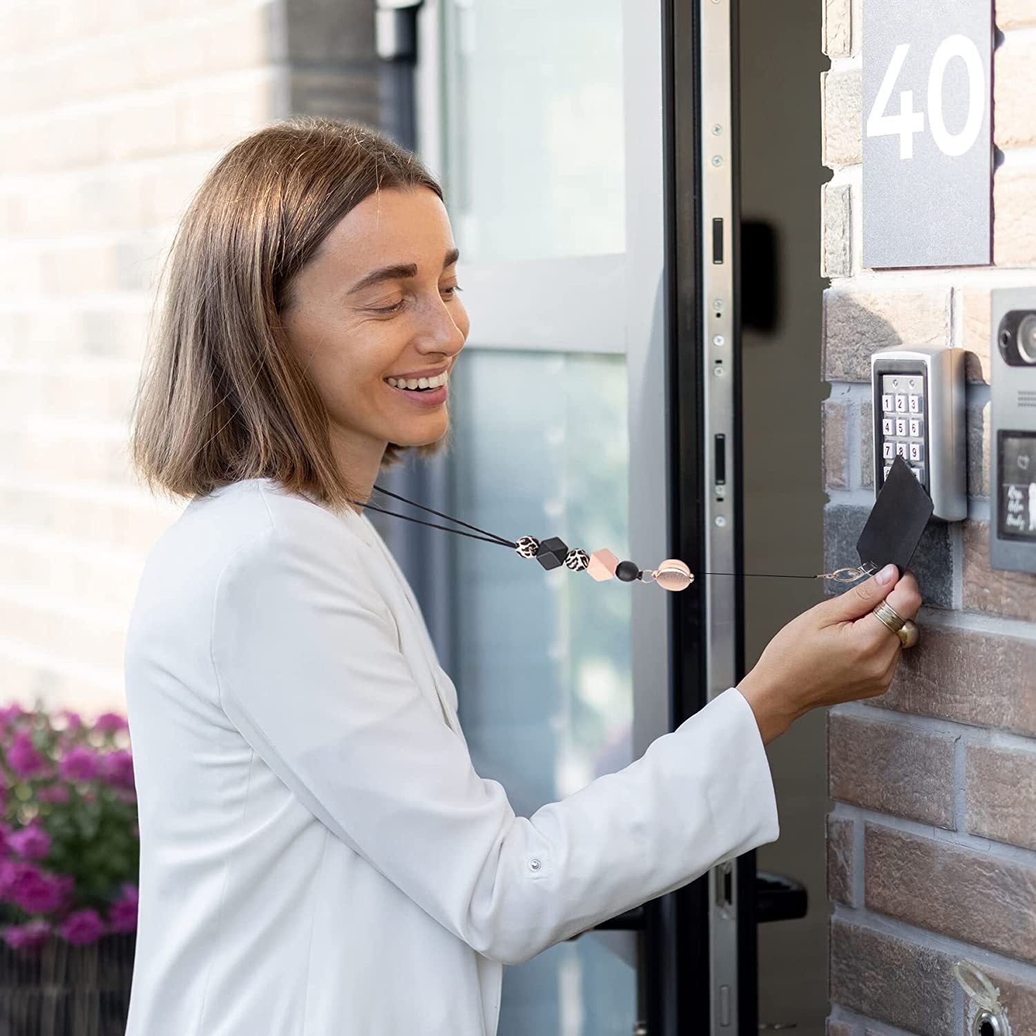 Wholesale Retractable Silicone Beaded Keychains