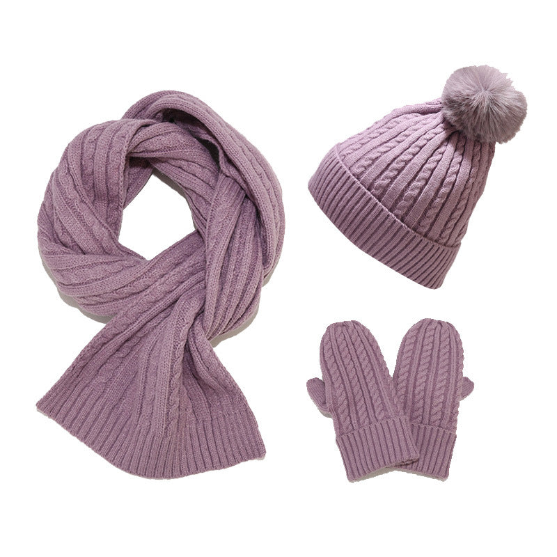 Wholesale Acrylic Knitted Warm Hats Scarves Gloves Sets