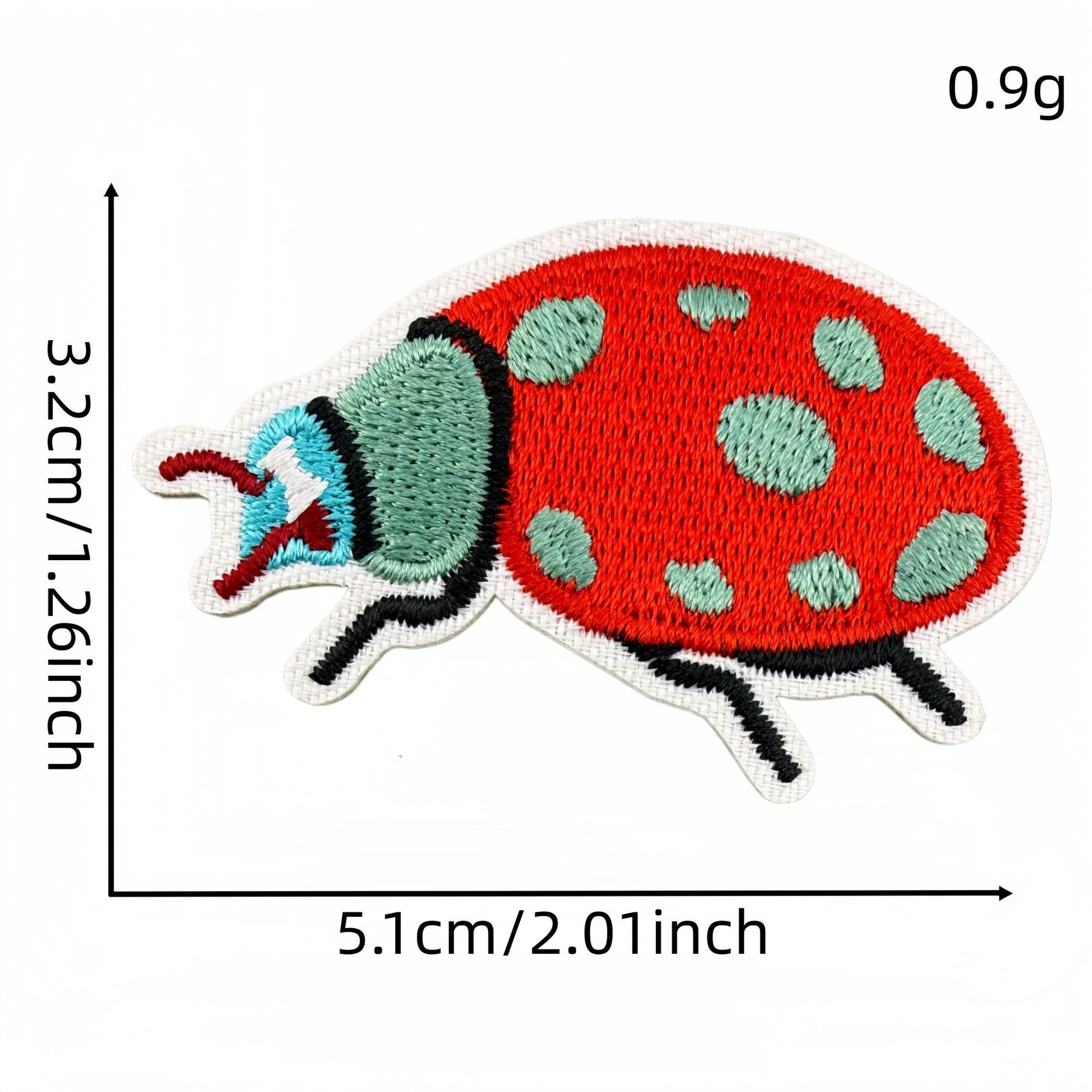 Wholesale Cartoon Insect Beetle Embroidery Patches Iron On Appliques For Clothing And Bag Decoration 14 Piece DIY Craft Supply