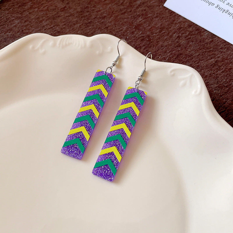 Wholesale St. Patrick's Day Cartoon Dinosaur Clown Hat Hook Carnival Party Earrings