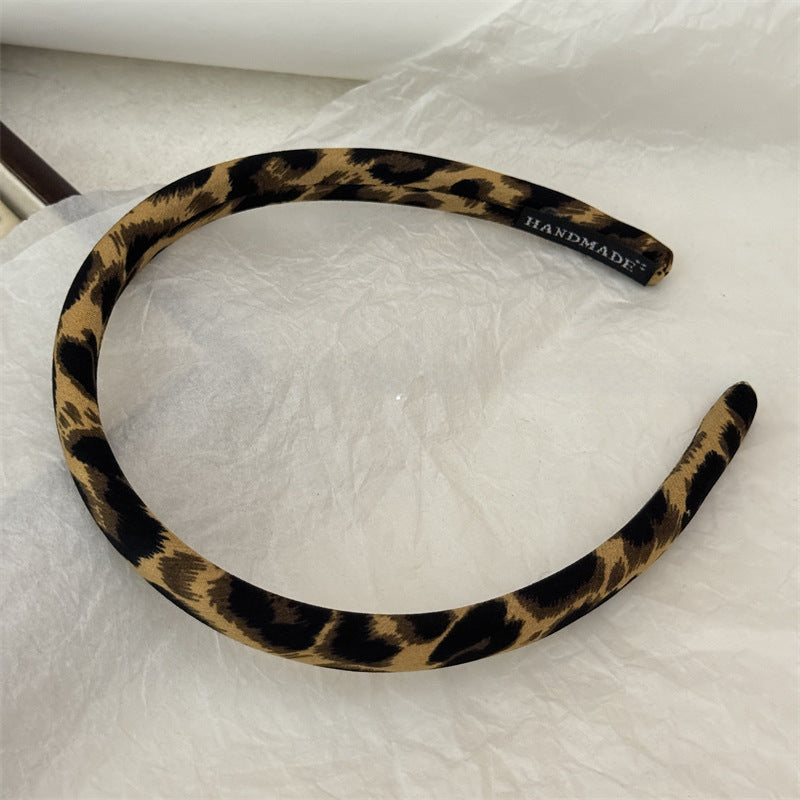 Wholesale Retro Leopard Print Sponge Hair Hoop Fashion All-match Headband Hair Ring
