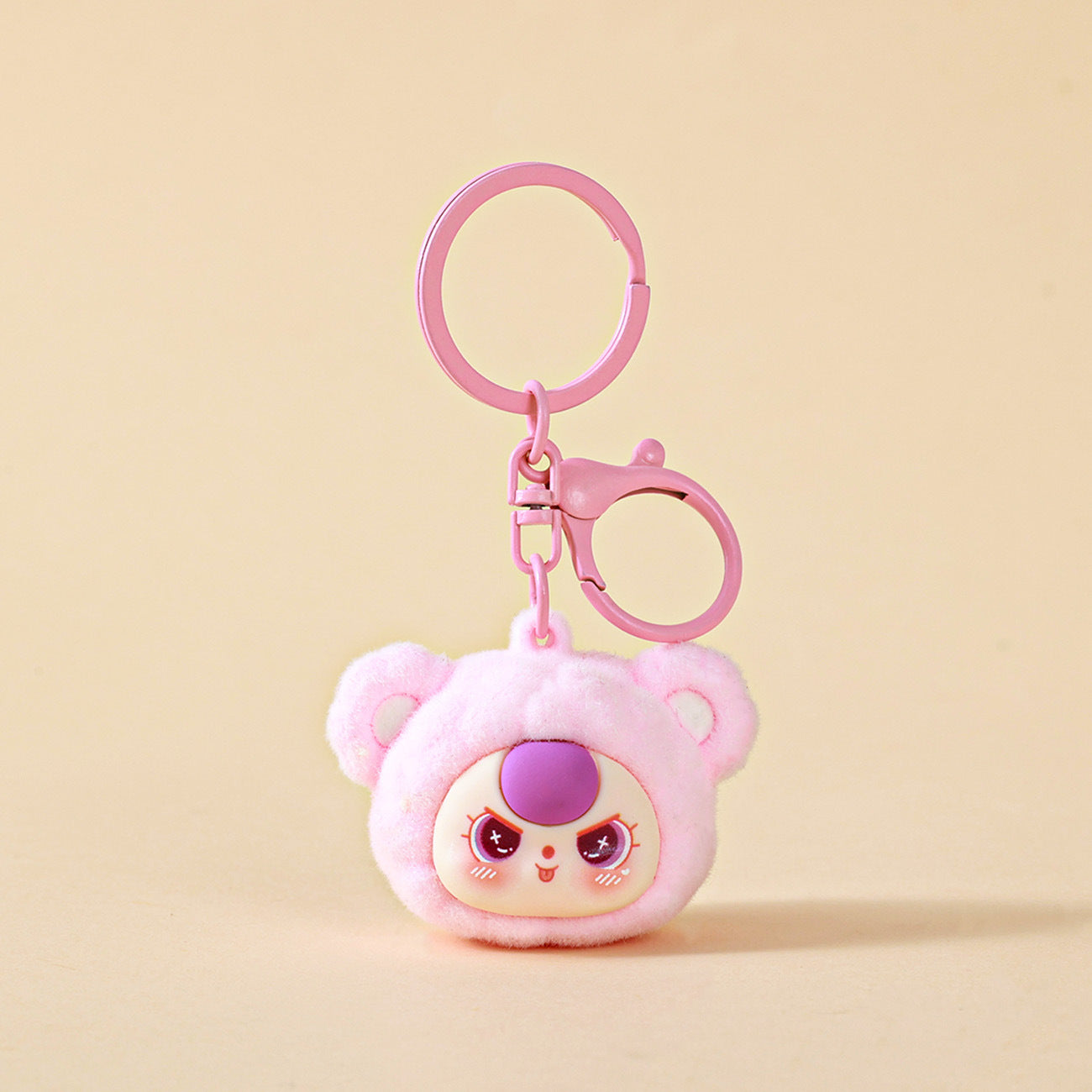 Wholesale Flocked bear keychain pendant