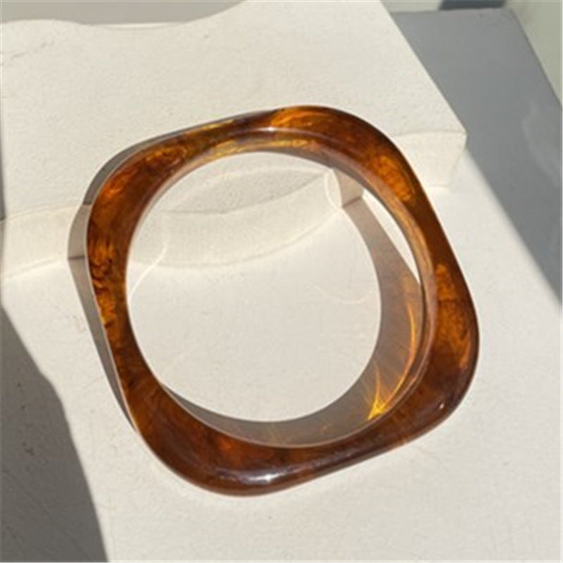 Wholesale Fashion Marble Patterned Acrylic Shaped Resin Square Circular Bracelet