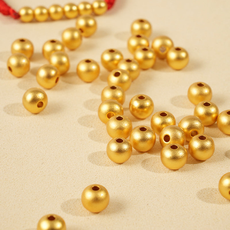 Wholesale of 100PCS Sand Gold Copper Round Beads