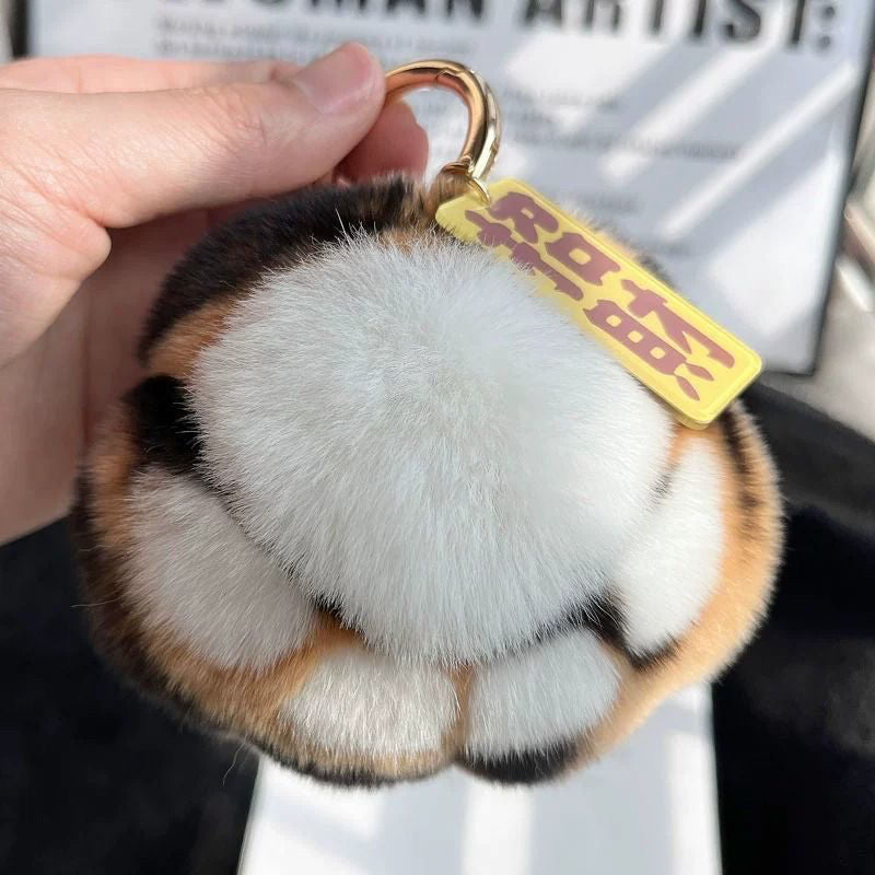 Wholesale Cute Real Otter Rabbit Fur Keychains