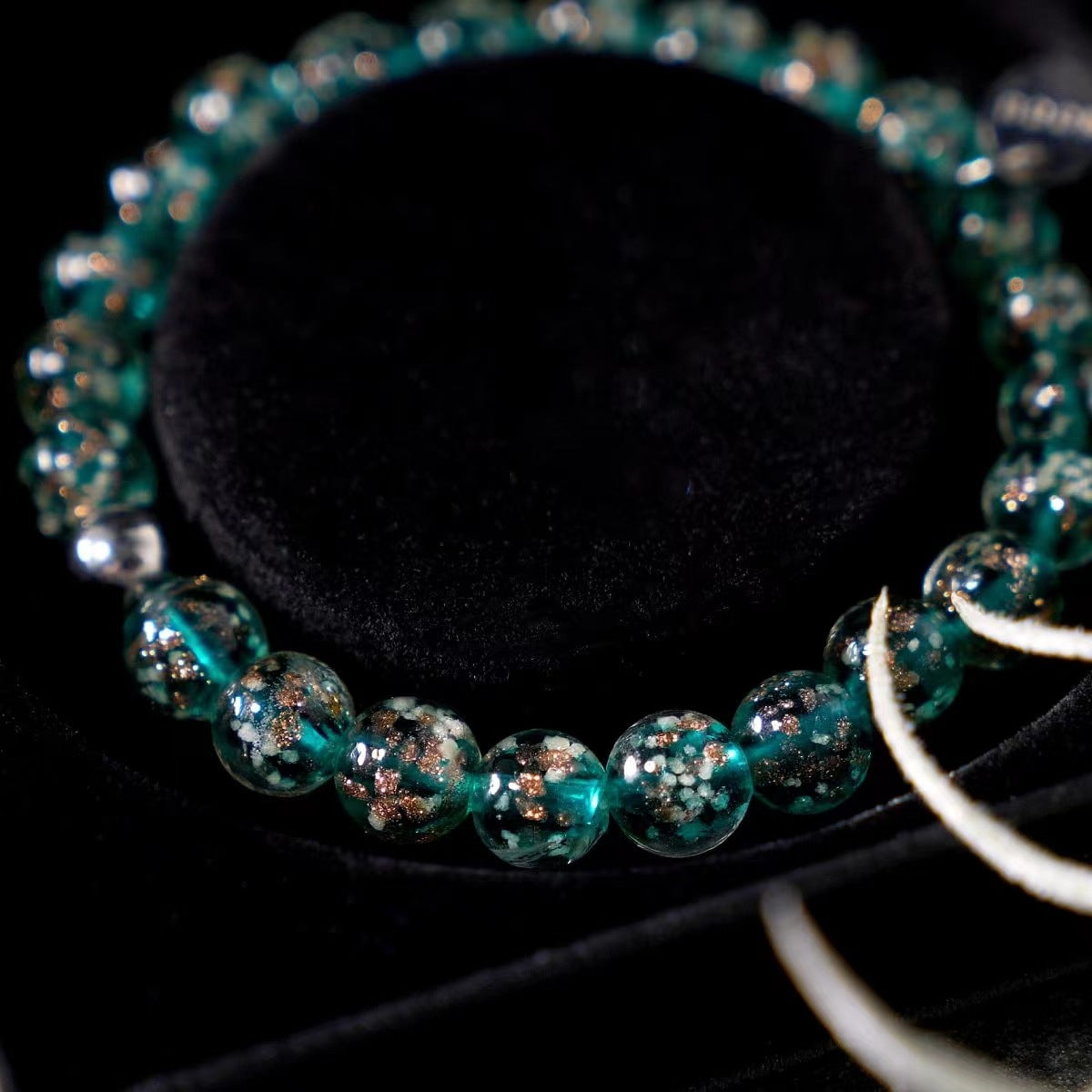 Wholesale Starry Sky Glass Golden Sands Healing Crystal Luminous Bracelet