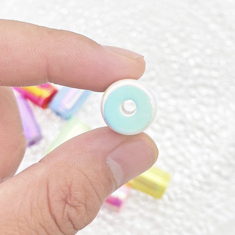 Wholesale Cylindrical Straight Hole Beads Special Shaped UV Plated Acrylic Beads