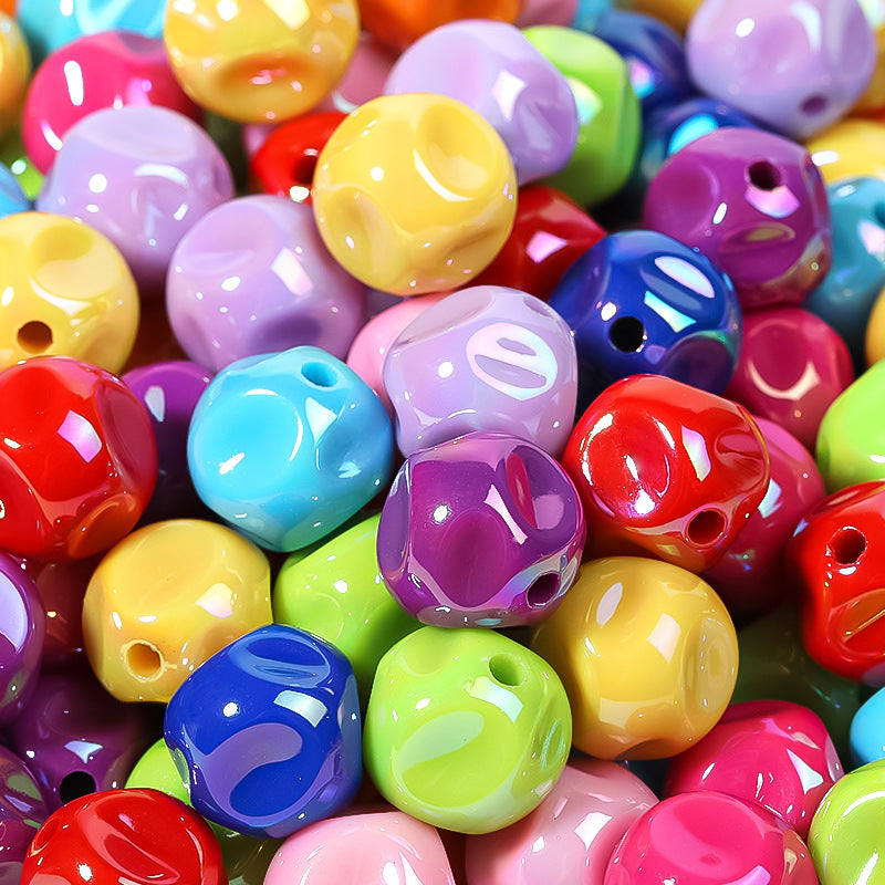 Wholesale 100pcs Solid Color UV Coated Acrylic Beads Fig Through-hole DIY Beads