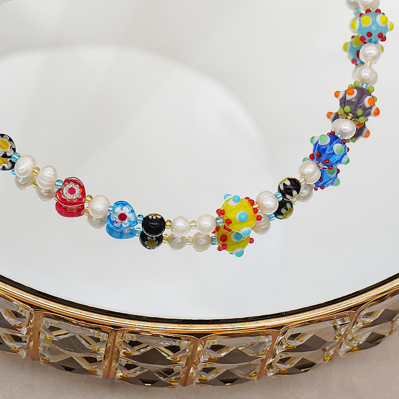 Wholesale Dopamine Candy Cubes Glass Necklaces