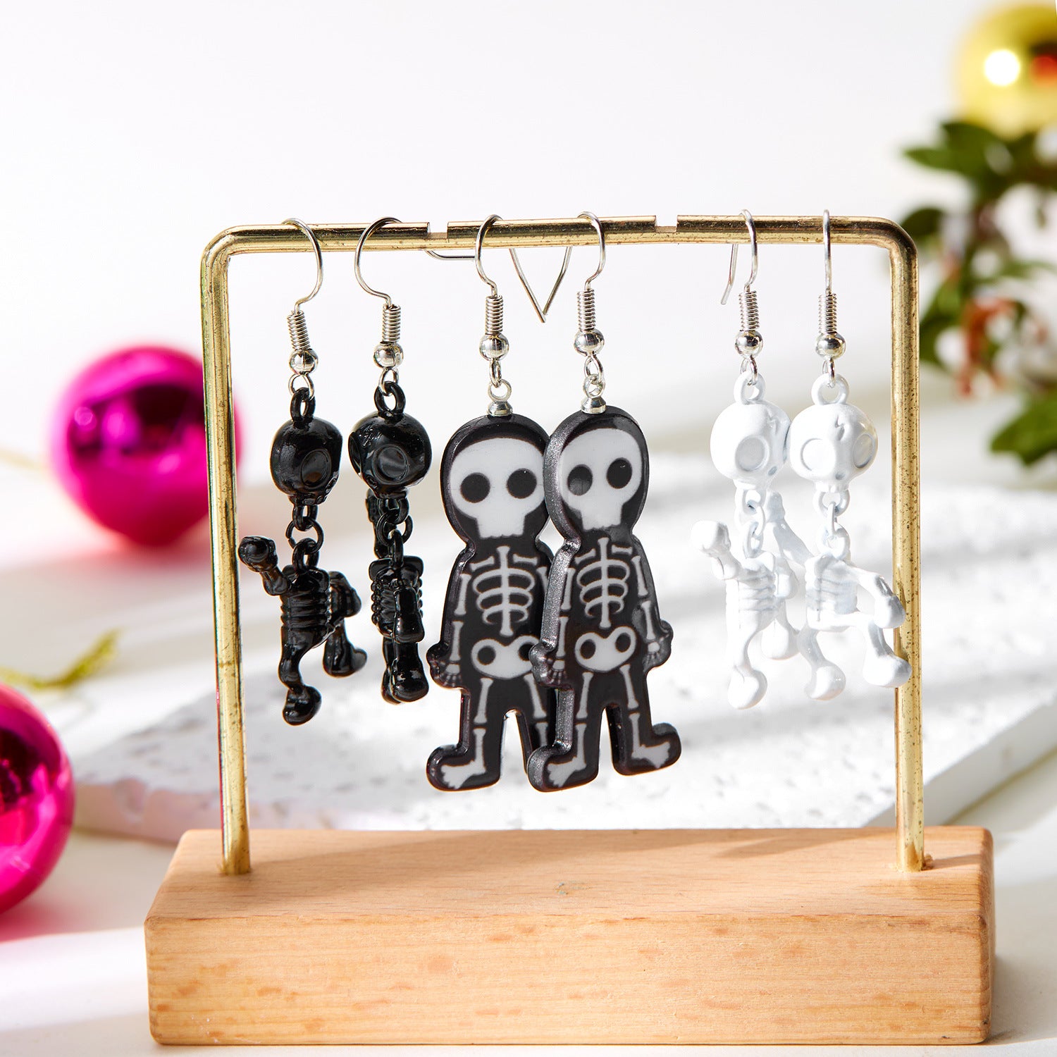 Wholesale Dark Style Halloween Skull Spider Skeleton Pumpkin Earrings