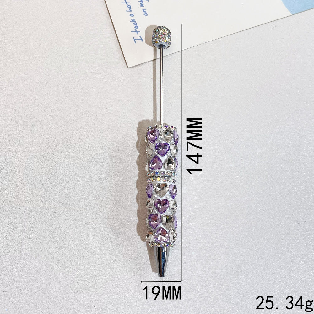 Wholesale 5pcs Heavy Heart Full of Diamond Fancy Beadable Pens