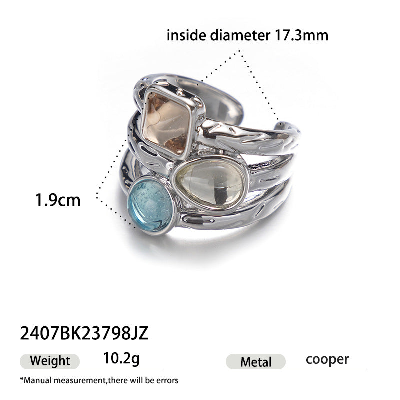 Wholesale urban and elegant handmade oil-dripped brass ring