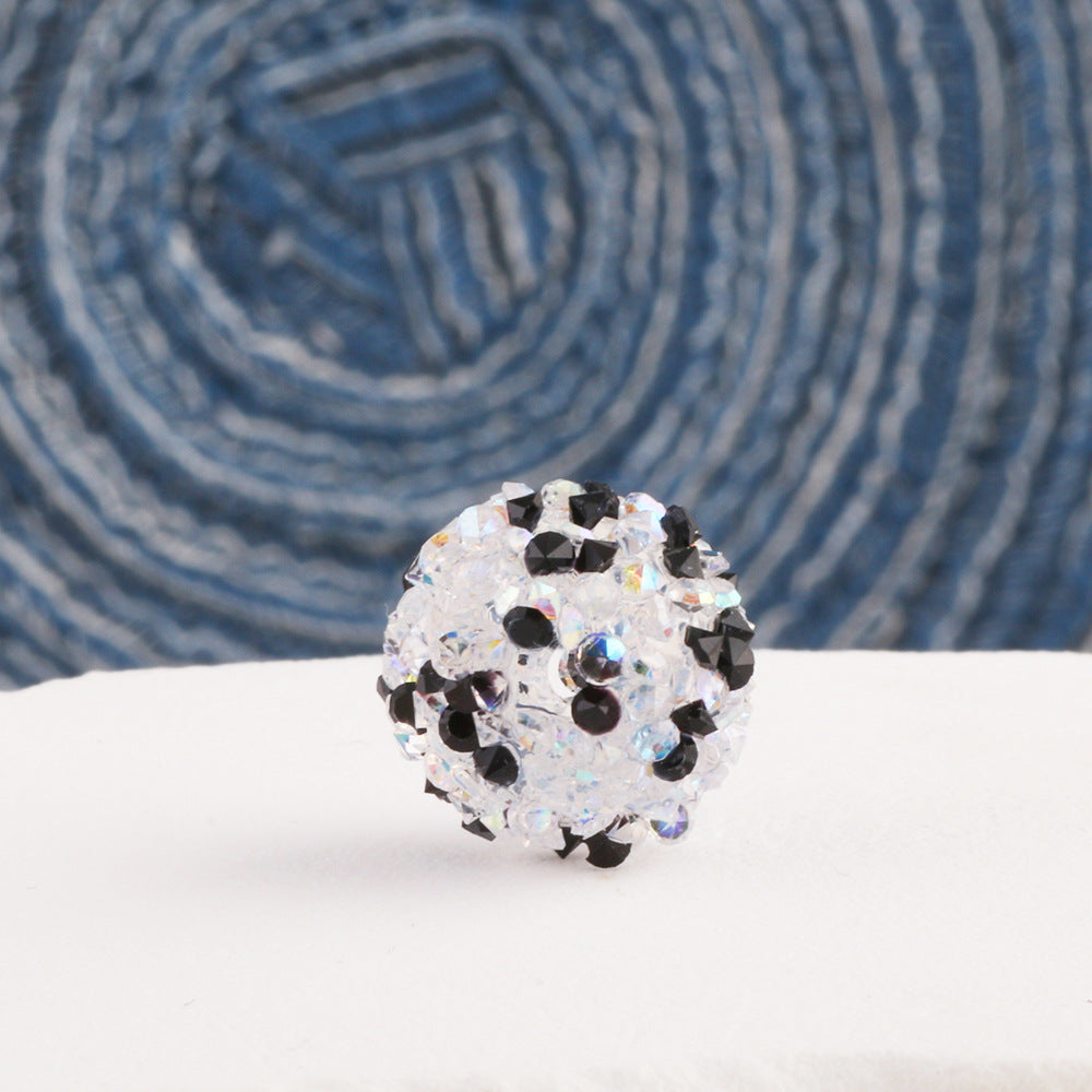 Wholesale 10pcs Acrylic Sticky Round Beads Drill Ball Straight Hole Beads