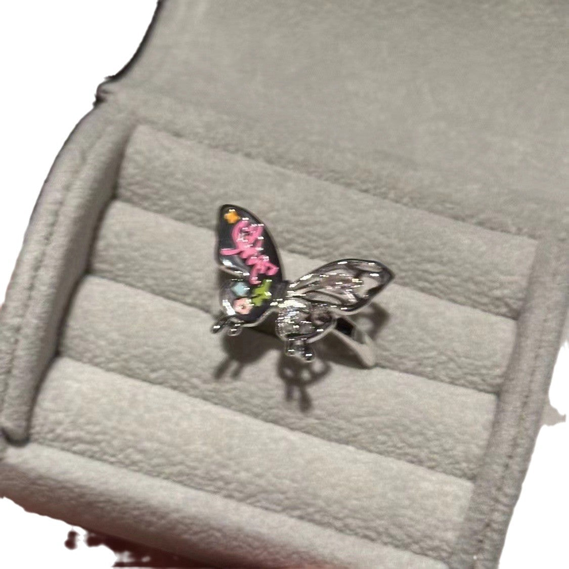 Wholesale Colorful Hollow Stereo Butterfly Ring