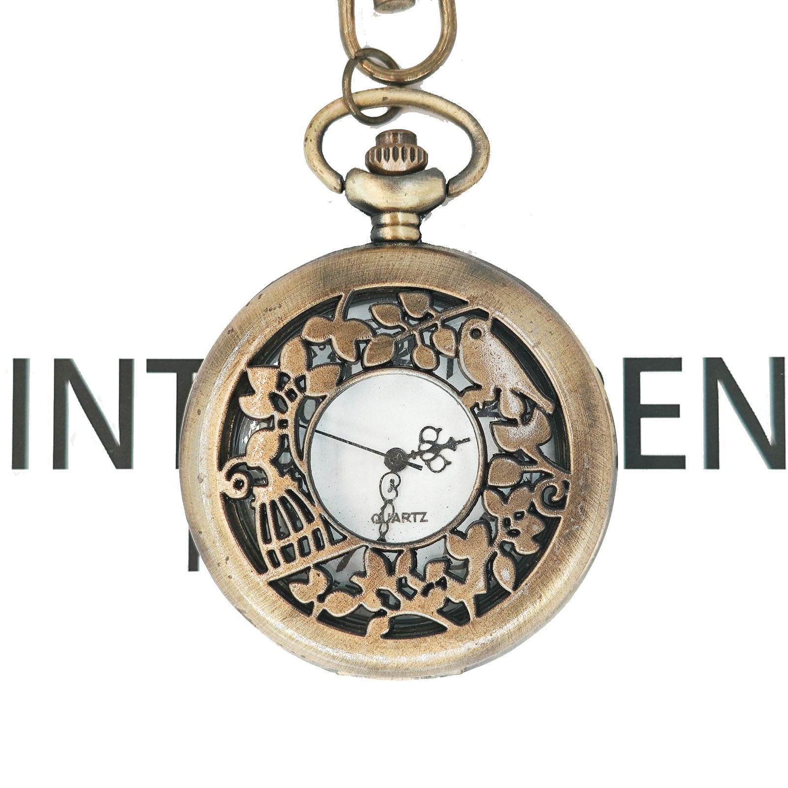 Wholesale Hollow out retro flip quartz pocket watch