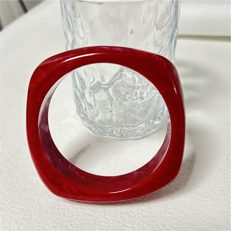 Wholesale fashion new marble acrylic bracelet shaped resin square round bracelet