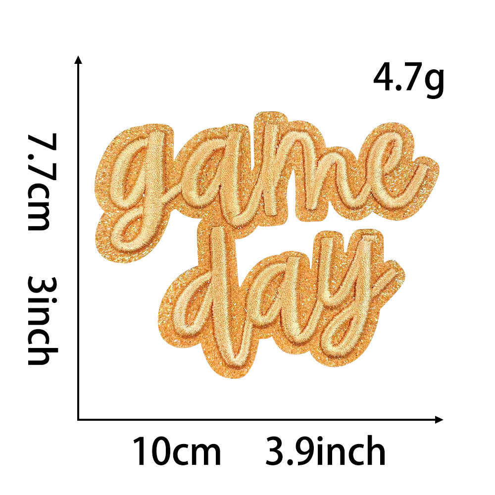 Wholesale Blue Game Day 3D Embroidered Iron On Patch For Clothing Trendy Party Gift Boutique Resale