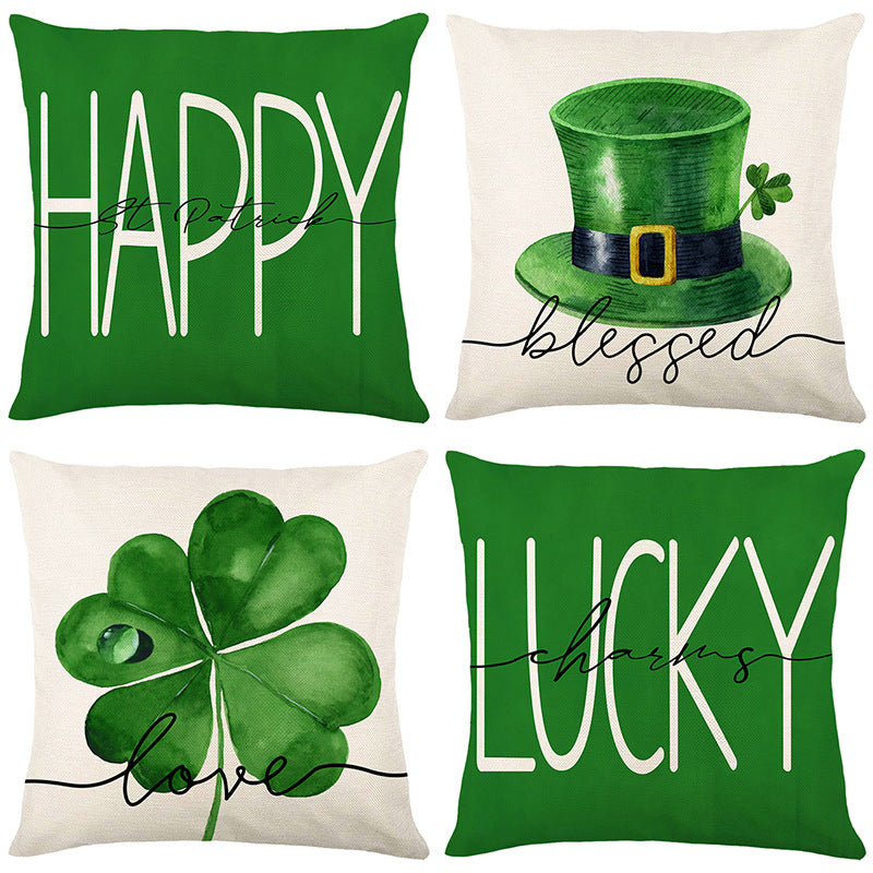 Wholesale of Green St. Patrick's Day Polyester Pillow Covers
