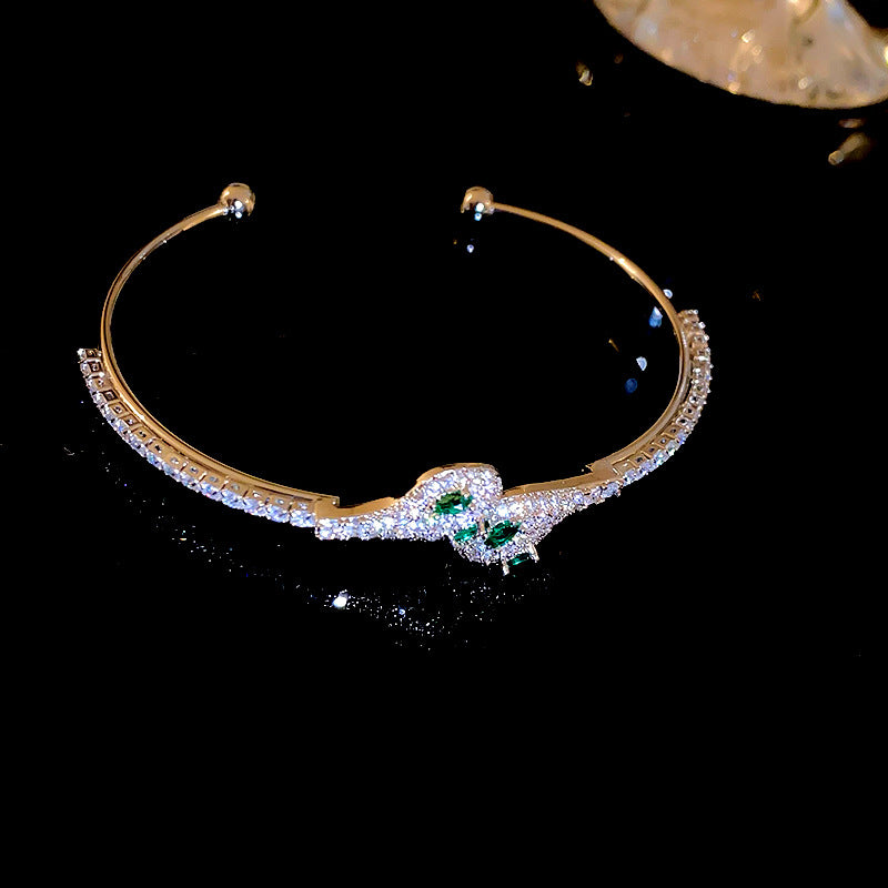 Wholesale Alloy Diamond Zircon Snake Open Bracelet