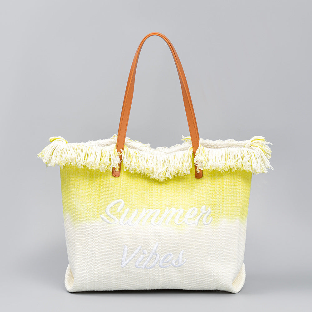 Wholesale Embroidered Tote Bag Tassel Canvas Bag
