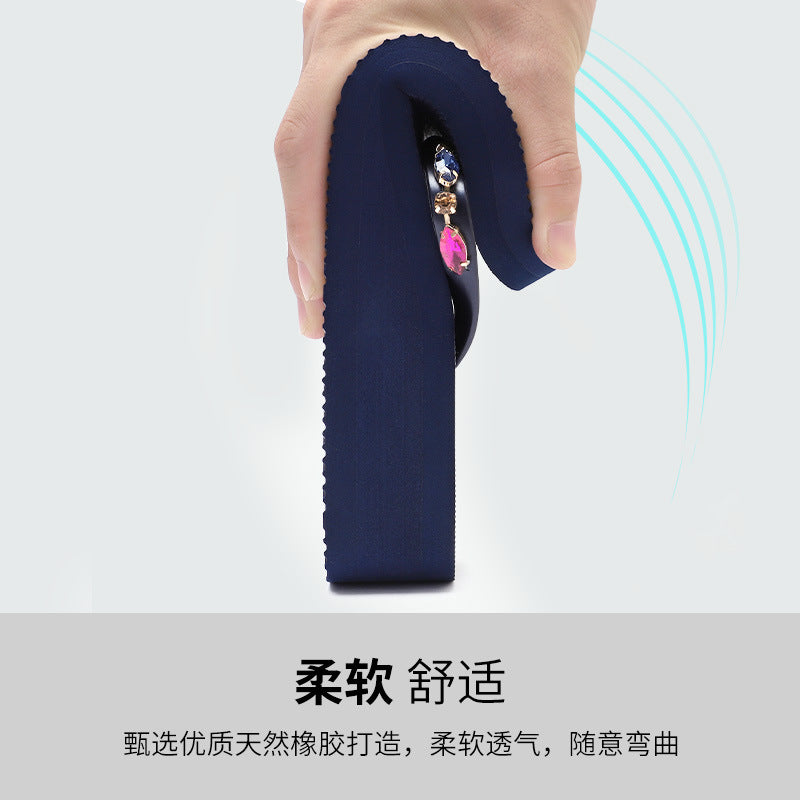 Wholesale Rhinestone Flip-Flops Women's Trendy Thick Bottom Beach Clip Leg Casual Wedge Sandals