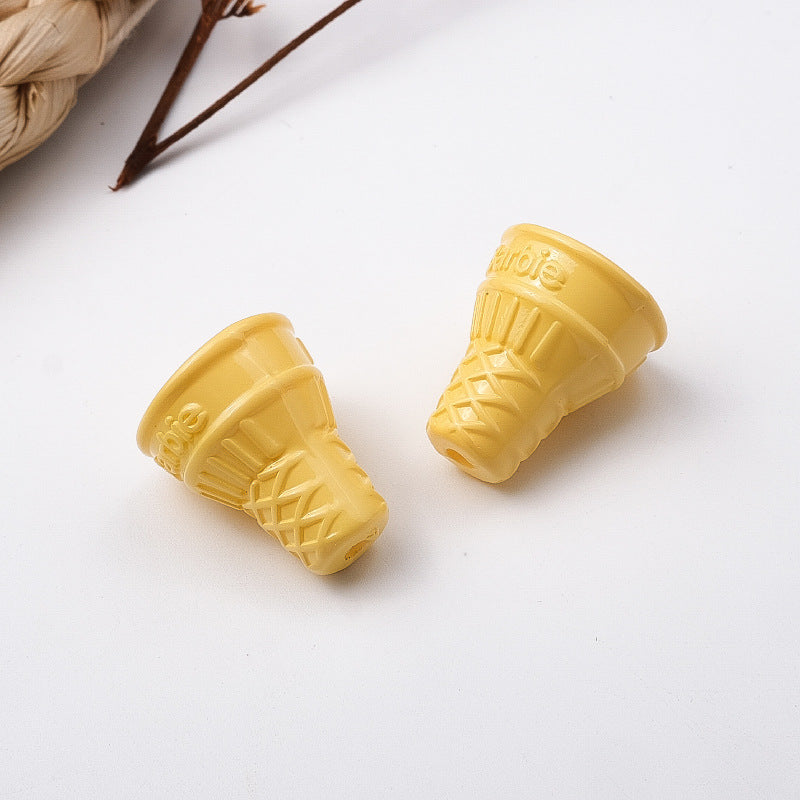 穴あきアクリルビーズ付き100個/パックのカラーコーンベイクドペイントアイスクリームの卸売