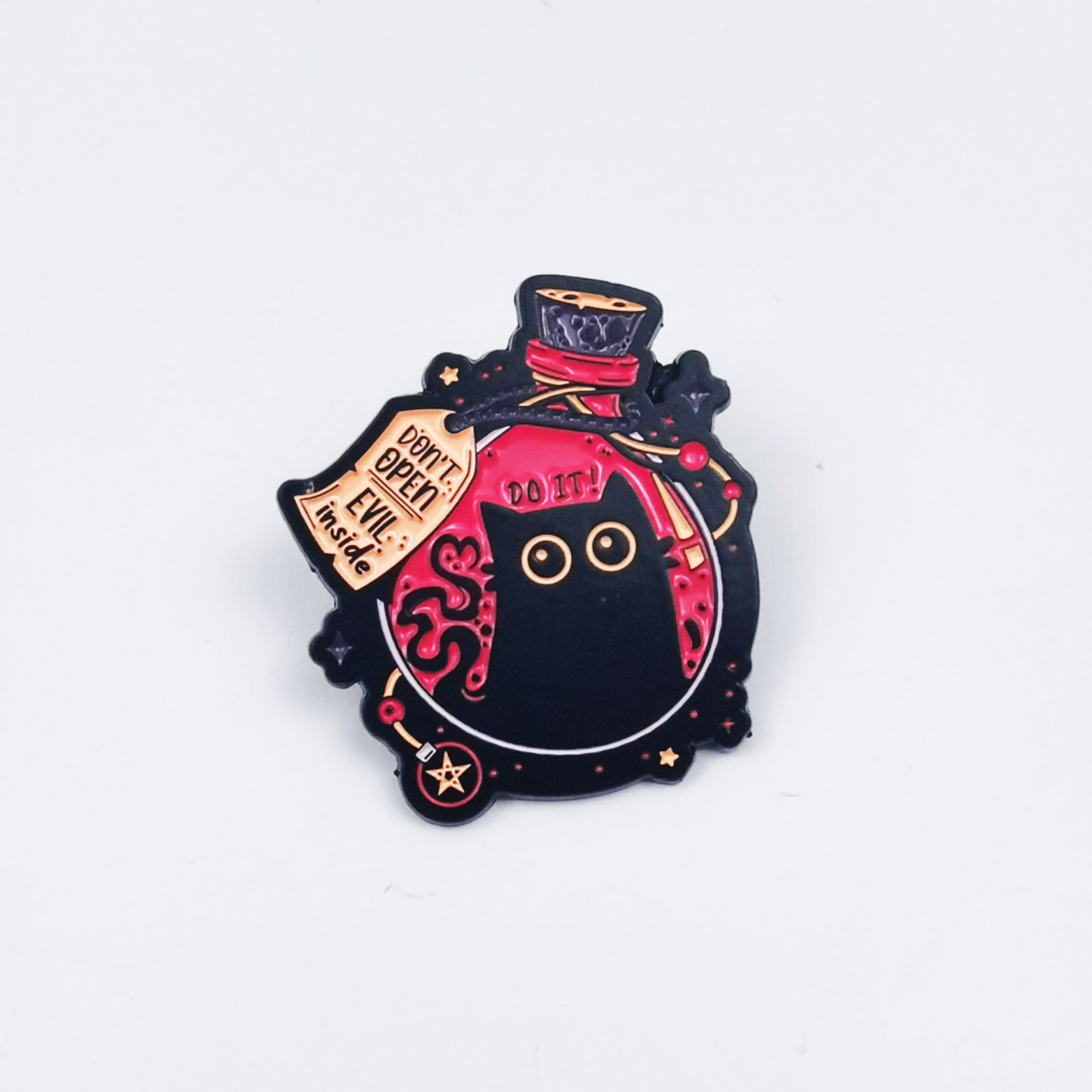 Wholesale Cute black cat cartoon English letter alloy badge brooch