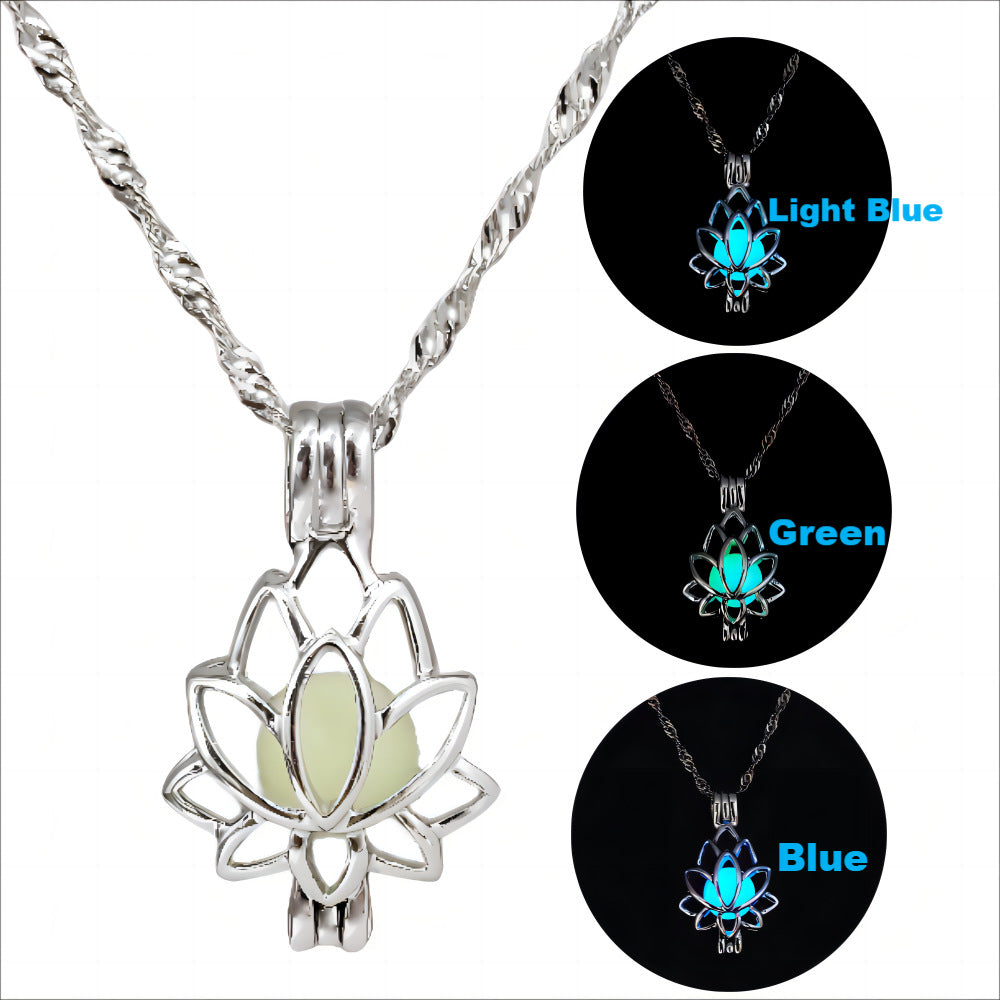 Wholesale Lotus Box Luminous Necklace