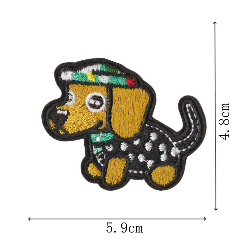 Wholesale Cute Cartoon Puppy Embroidered Iron On Patches 9 Piece Set For DIY Clothing Bags Hats Decorative Accent