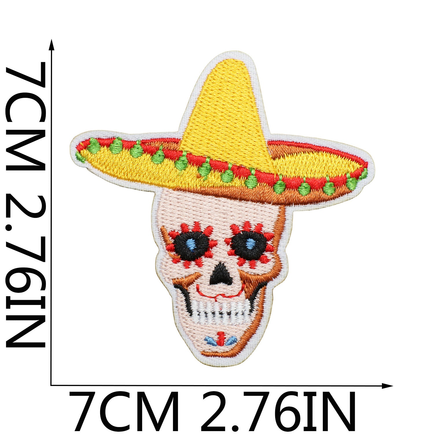 Wholesale Polyester Thread Embroidered Patch Mexico Carnival Skull Guitar Theme Clothing Decoration Gift Party Fashion Accessory
