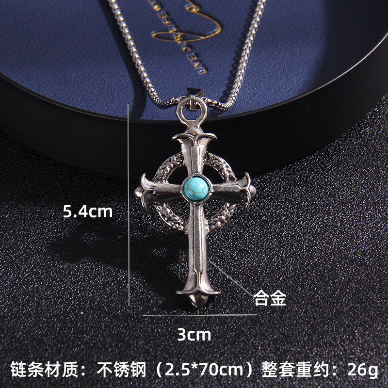Wholesale Cross Necked Sweaters Stainless Steel Necklace