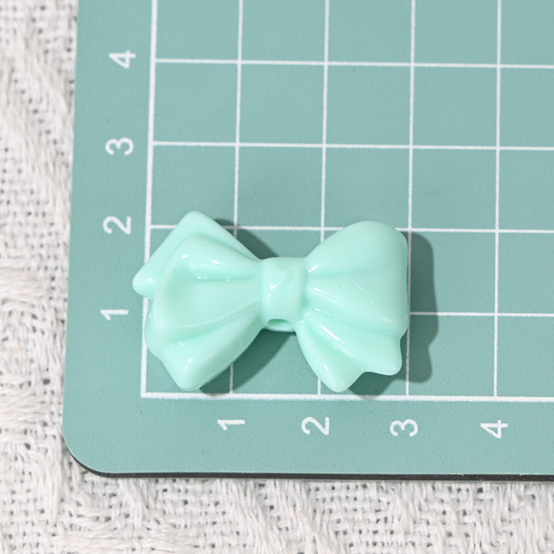 Wholesale 10pcs Macaron Colorful Double-Layer Bow Acrylic Beads