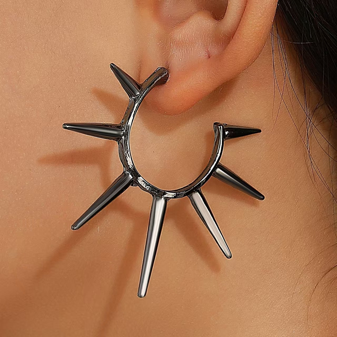 Wholesale Gothic thorn heart-shaped cross water drop punk earrings