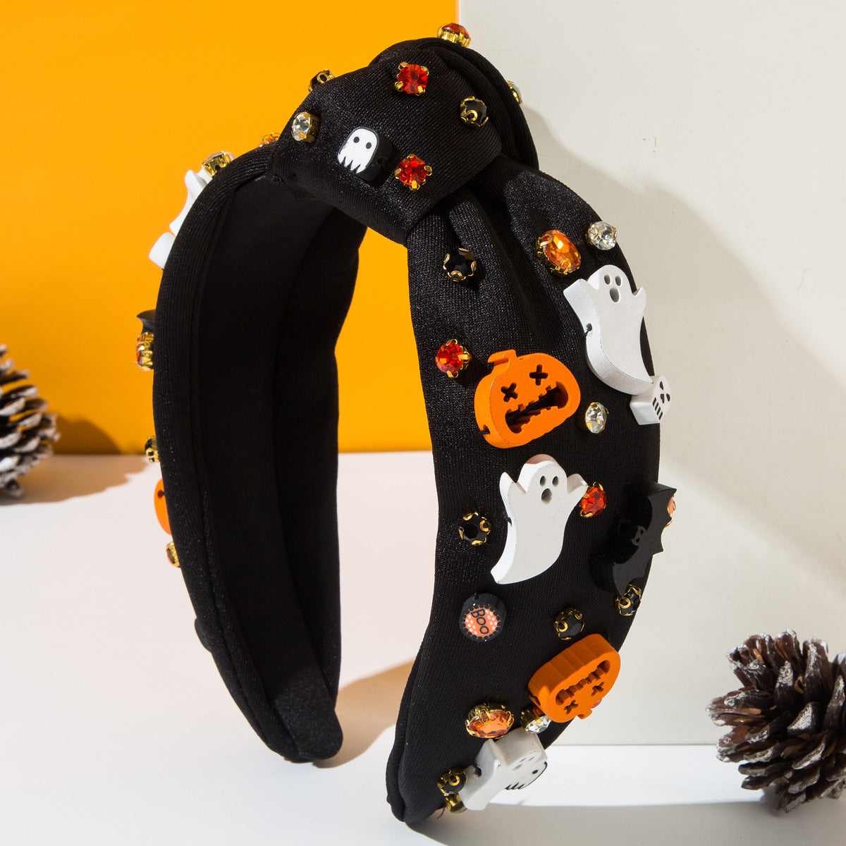 WholesalePopular Halloween Headband Creative Black and White Ghost Bat Personality Party Holiday Hair Accessories