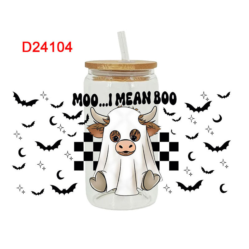 Wholesale Pumpkin calf Halloween 16oz Cup UV DTF Wraps