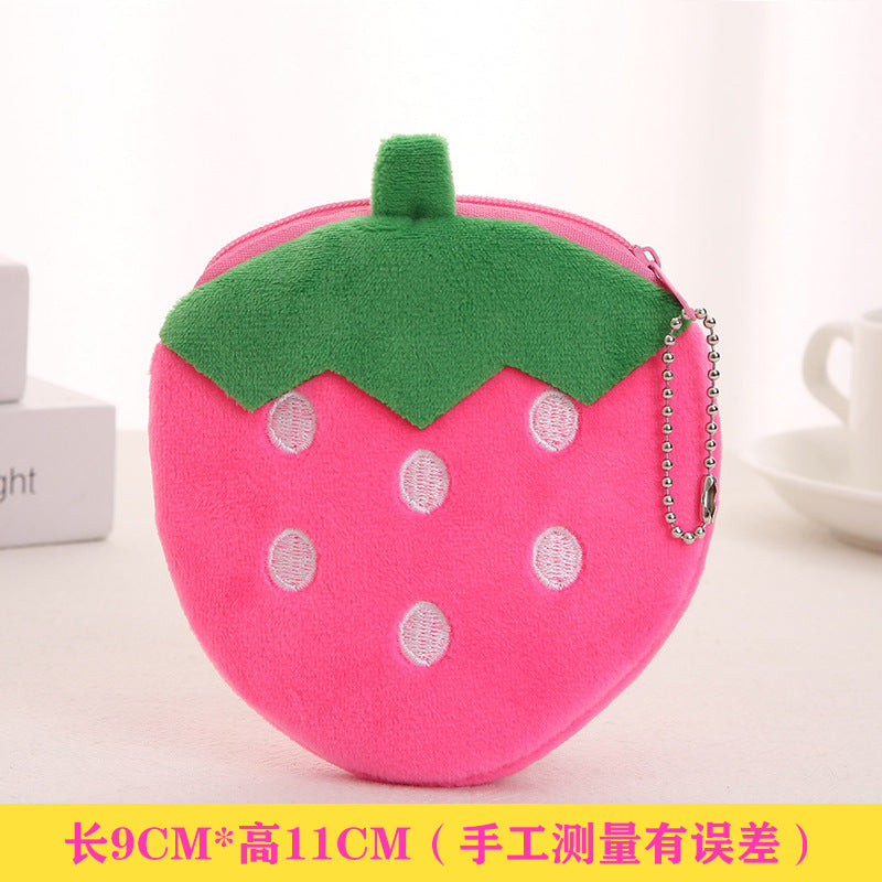 Wholesale Cartoon Fruit Plush Mini Purse Keychain