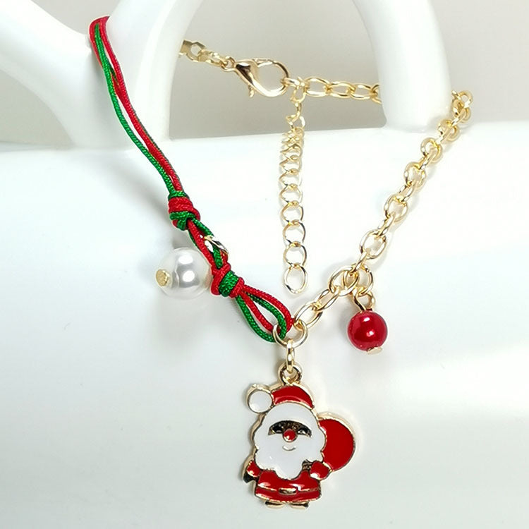 Wholesale 2PCS Christmas Elk Snowman Alloy Bracelet