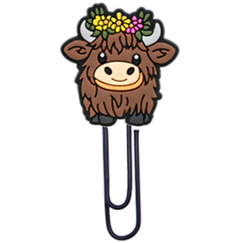 Wholesale  Random 50pcs/pack   Highland Cattle Yak Paper Clip Bookmark