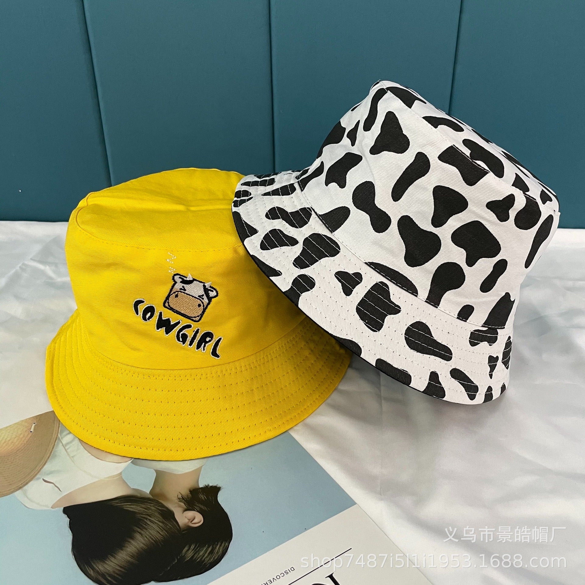 Wholesale Summer Polyester Cow Print Bucket Hat