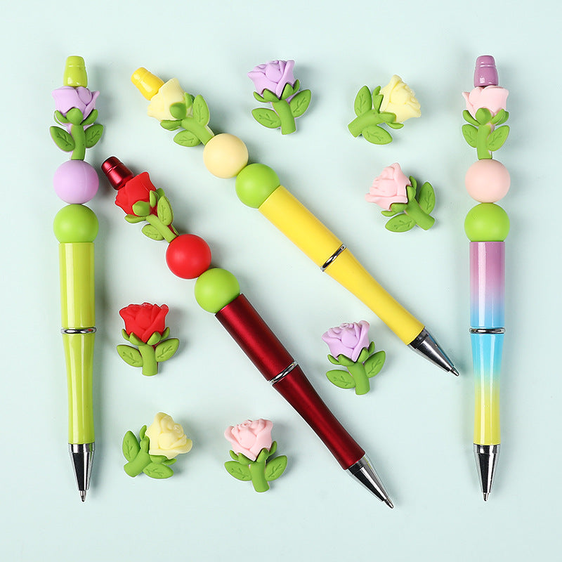 Wholesale 20pcs   Rose silicone beads  3D Focal Beads