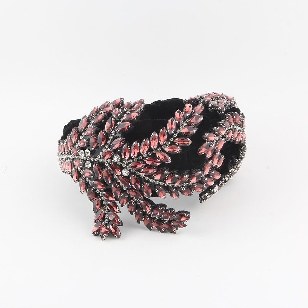 Wholesale Velvet diamond baroque ball braid headband