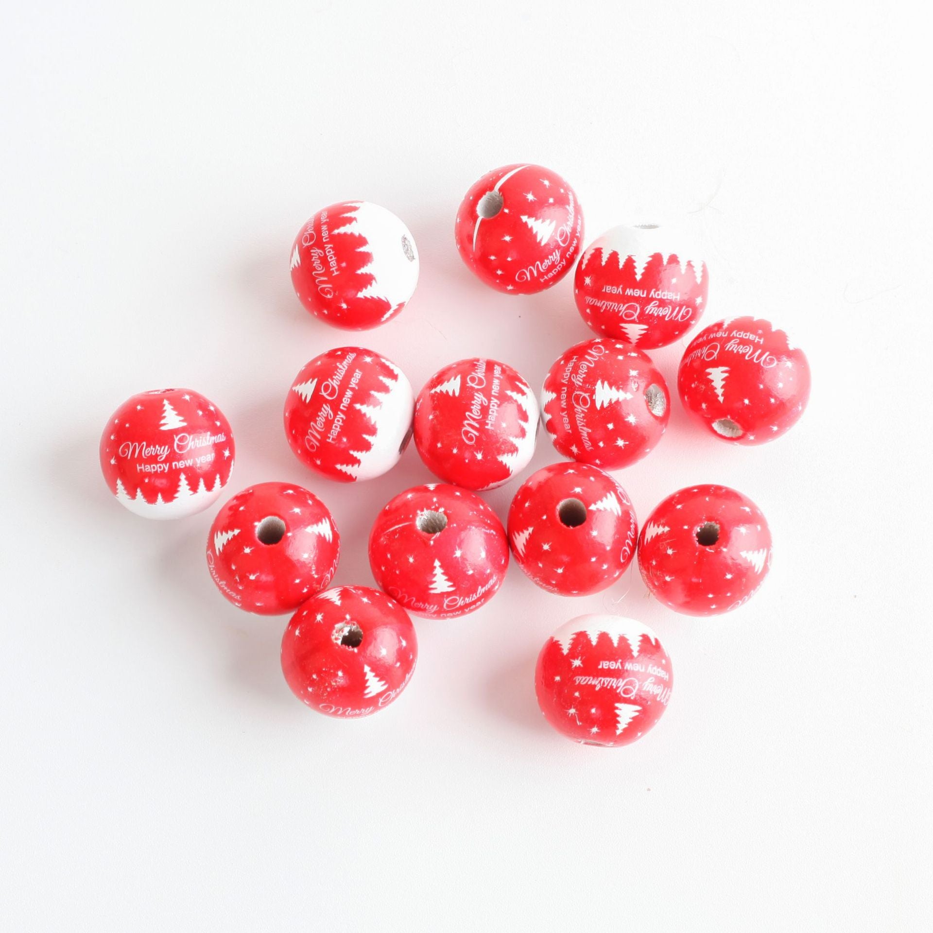Wholesale 10pcs/ pack Christmas wooden beads color wooden beads