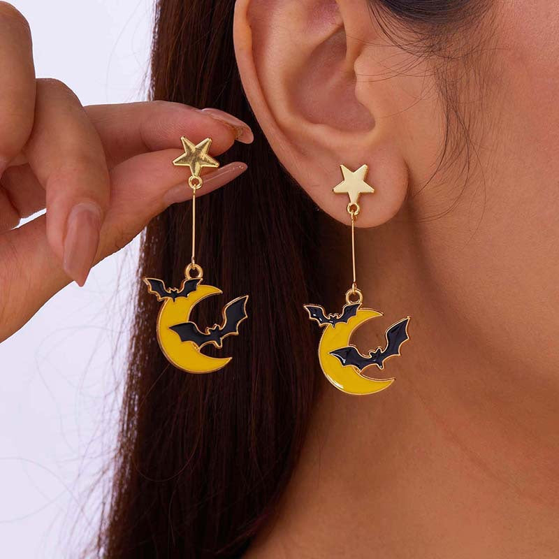 Wholesale Dark Style Halloween Skull Spider Skeleton Pumpkin Earrings