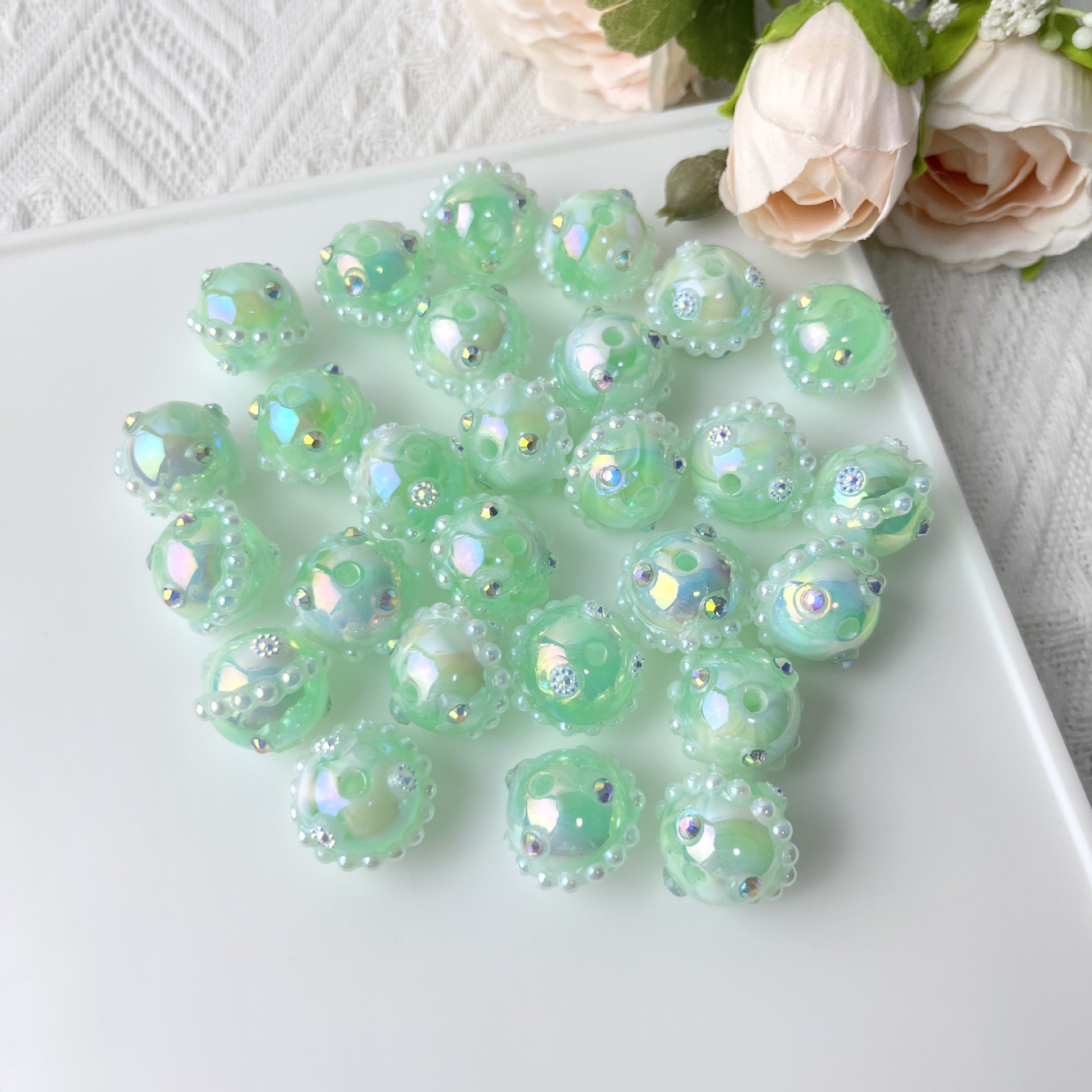 Wholesale 5pcs Hand Painted Glass Scattered Beads