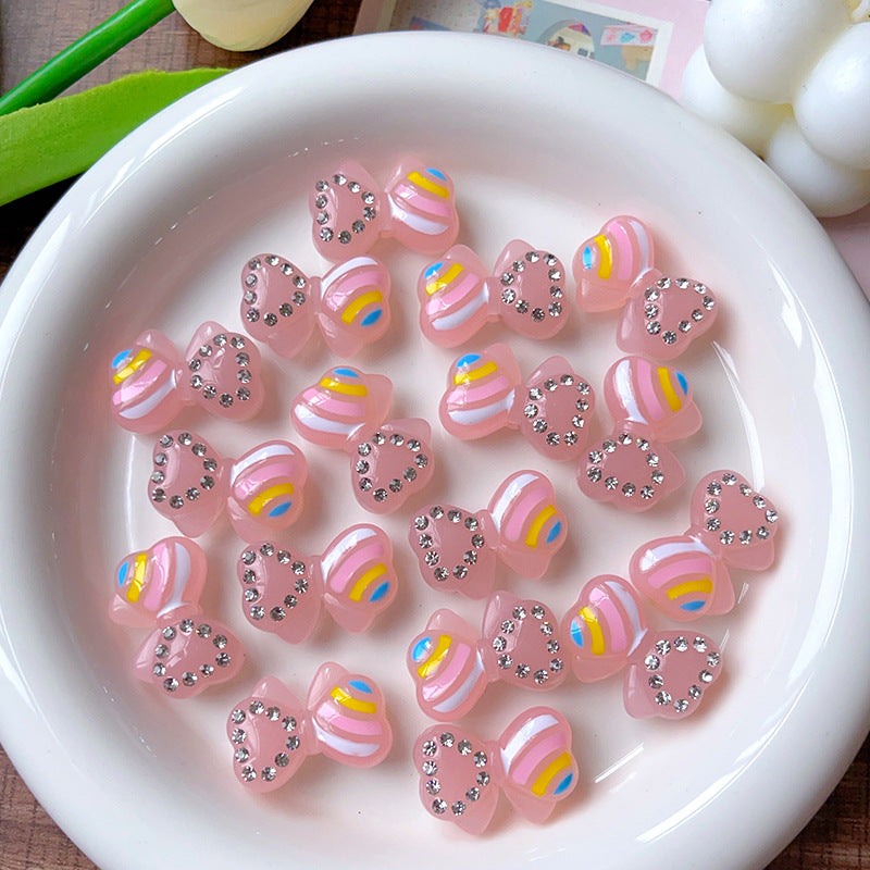 Wholesale Glow-in-the-dark rainbow bow straight beaded  Acrylic Beads