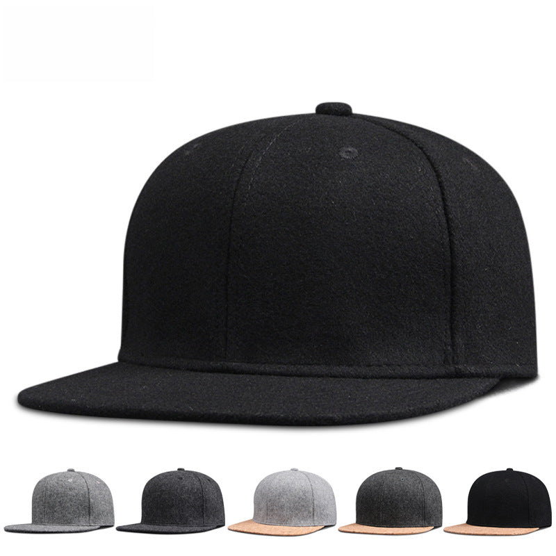 Wholesale Autumn and Winter Outdoor Men's Hip Hop Street Dance Thickened Flat Warm Woolen Baseball Cap