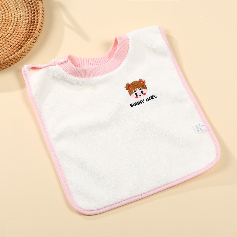 Wholesale Coral fleece children's wash towel face brushing waterproof bib baby children's face bib multifunctional saliva towel