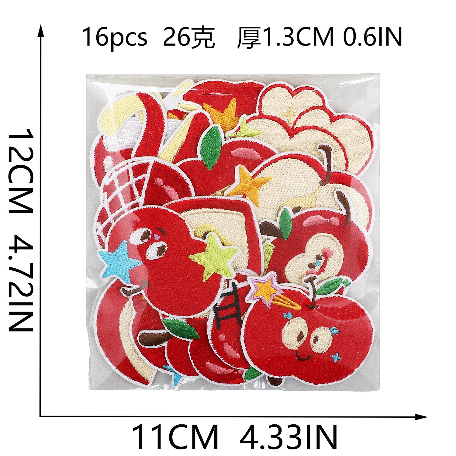 Wholesale Cartoon Apple Embroidered Fabric Patch Apple Cake Patch