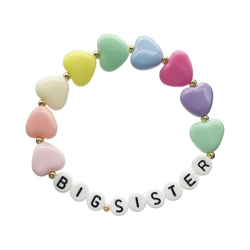 Wholesale Rainbow letter colored sliced soft ceramic bracelet
