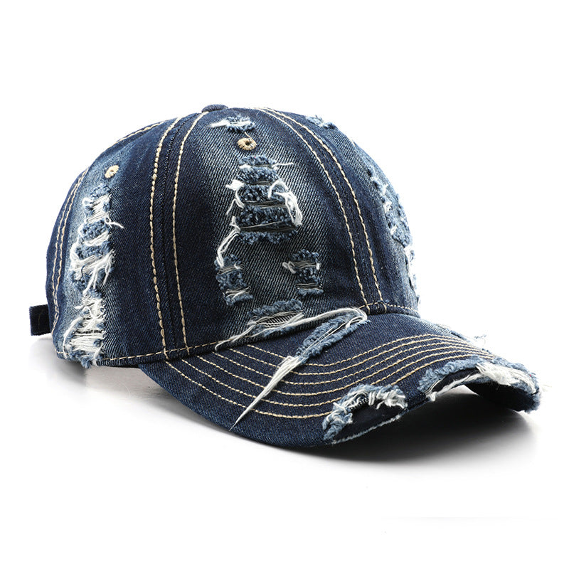 Wholesale Washed Denim Perforated Cotton Baseball Caps